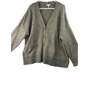 Ella Moss Gray Button-Front Cardigan – Size XL